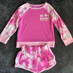 Cat & Jack Pink Tie Dye Pajama Set Size XS